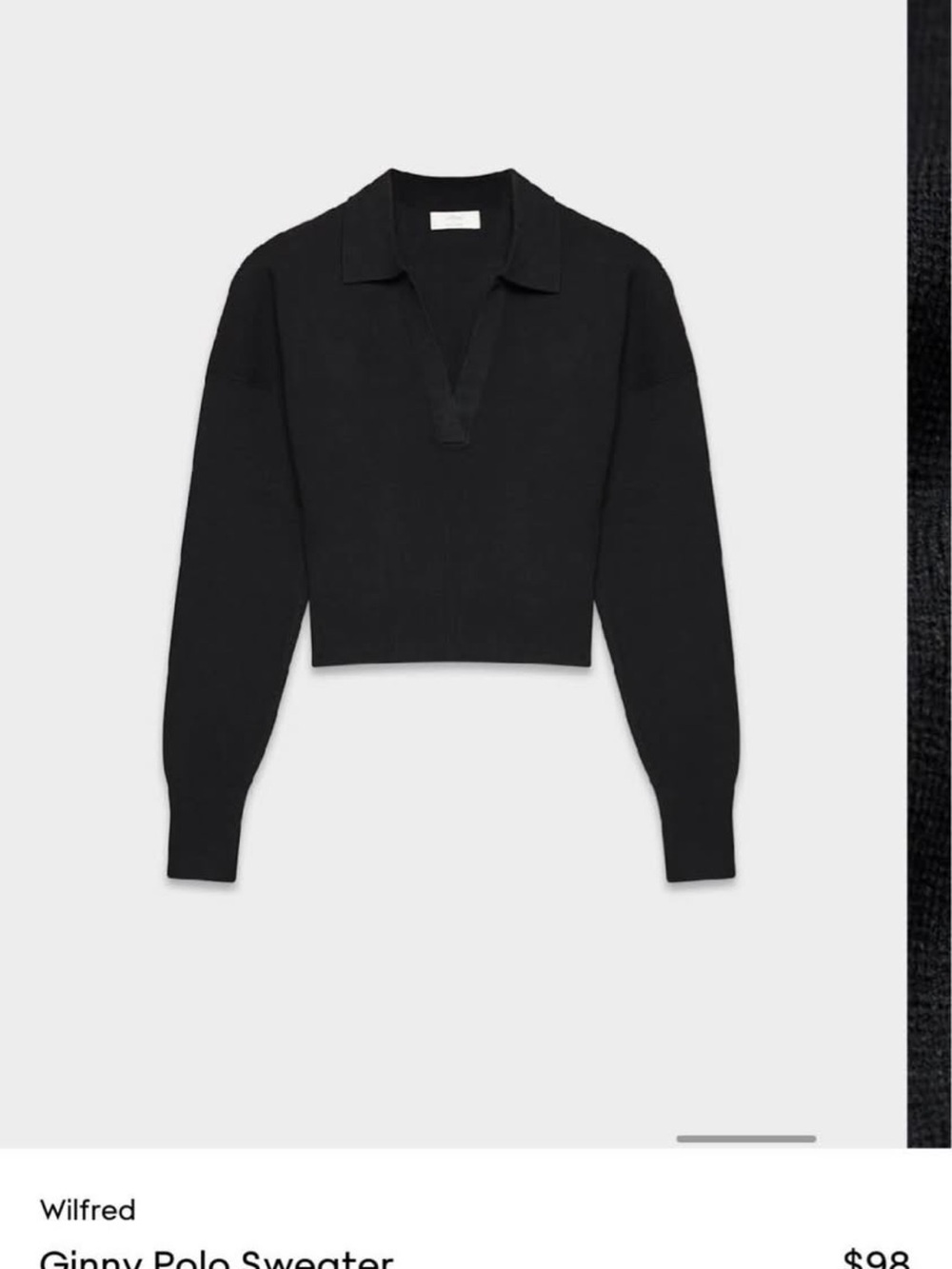 Aritzia Wilfred Ginny Polo Sweater
